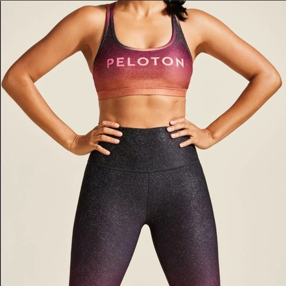 Peloton Set: Sunrise Fade Strappy bra and leggings set